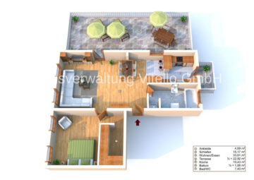 Exklusive 2-ZKB Altbau-Wohnung mit Dachterrasse!, 66740 Saarlouis, Etagenwohnung